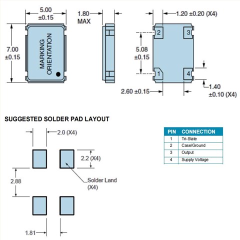 EC2600ETTS-33.000M,7050mm,Ecliptek有源晶振,33MHz