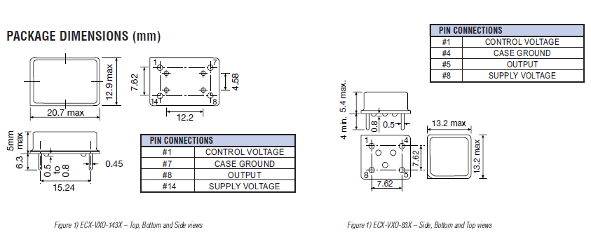 VCXO晶体振荡器,插件石英晶体振荡器,ECS-VXO-143X晶振