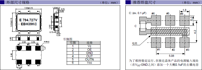 石英晶体振荡器,LV-PECL差分晶体振荡器,VG7050EBN晶振