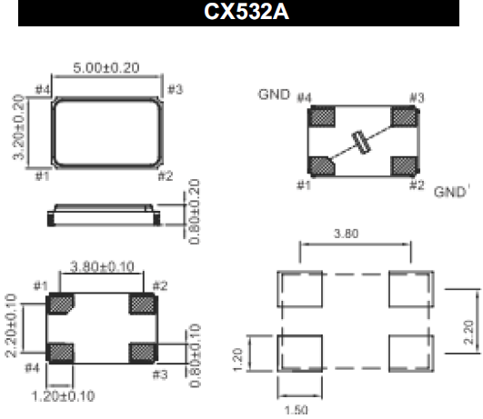 CX532晶振,5032贴片晶振,欧美进口石英晶振